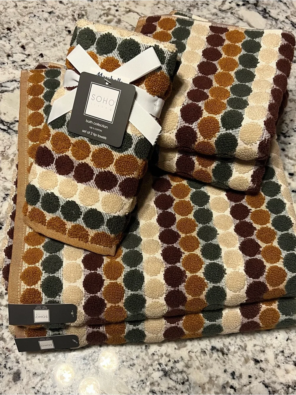 🍁🤎6 pc SOHO LIVING 100% Cotton Bath Towel Set NWT 🧡